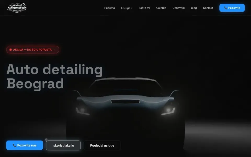 Auto Detailing Beograd – moderan sajt za detailing i negu vozila