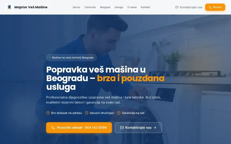 Majstor Veš Mašine – sajt za servisne usluge