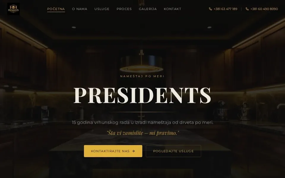 Presidents Nameštaj – web sajt za prodaju nameštaja