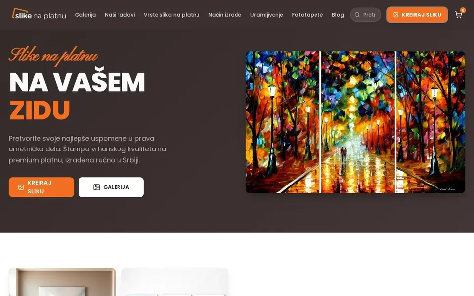 Slike na Platnu – moderan sajt za personalizovane slike i dekoraciju