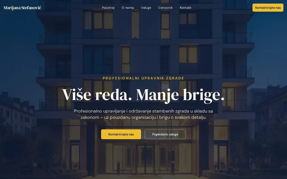 Više Reda Manje Brige – moderan minimalistički sajt za usluge