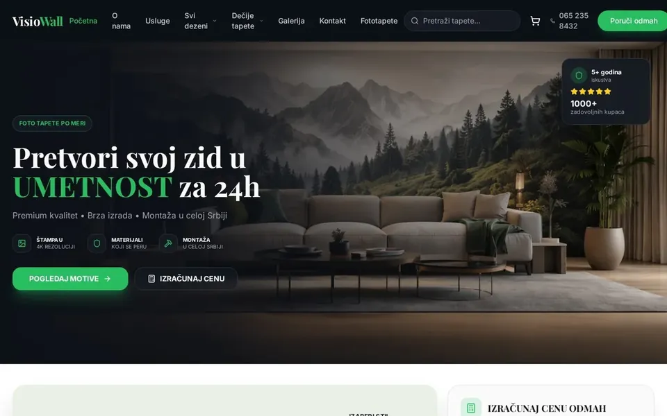 VisioWall – moderan sajt za zidne panele i dekoraciju enterijera
