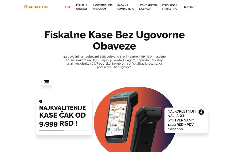 Audax Fiskal website homepage